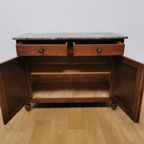 Vintage Frans Dressoir Commode, Ladekast Badkamermeubel Met Marmer Blad 212 thumbnail 6