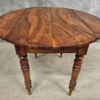 Antieke Hangoortafel Ronde Tafel Notenhout 96 Cm thumbnail 4