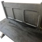 Vintage Massief Houten Bank / Zitbank In Het Zwart thumbnail 5