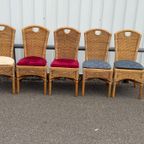 Vintage Wicker Chairs, Set Of 5 thumbnail 4