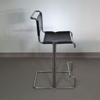 4 X Italian Bar Stool By Stendig Of Steel Tube And Leather 1960S. thumbnail 13