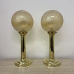 Set Of 2 Large Globe Glass Table Lamps , 1970S thumbnail 8