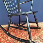 Vintage Schommelstoel, Zwarte Spijlen Stoel, Rocking Chair thumbnail 9