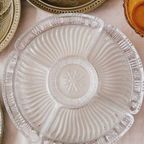 Vintage Draaiplateau Snackschaal Glas Chroom thumbnail 5