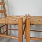 4 Vintage Grenen Scandinavische Papercord Stoelen thumbnail 9