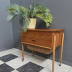 Teak Sewing Box Table Danish 1960S thumbnail 2