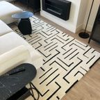Black And Cream High Pile Carpet thumbnail 3