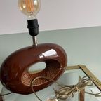 Bruine Ovalen Tafellamp Vintage Bruin Uniek Lamp Groot thumbnail 5