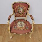 Brocante Vintage Gobelin Queen Ann Stoeltje, Fauteuiltje 01 thumbnail 13