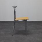 4x Postmoderne Eetkamerstoel Chrome & Plywood Segis, 90s thumbnail 5