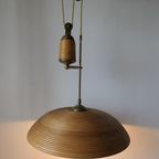 Vintage Rotan Bamboe / Koper Hanglamp Gabriella Crespi thumbnail 2