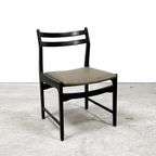 Vintage Houten Mid-century Modern Stoelen Opnieuw Bekleed Met Leer. thumbnail 5