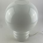 Vintage Witglazen Tafellamp 'bulb' Van Glashütte Limburg 1979 thumbnail 10