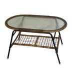 Rohe Noordwolde - Side Or Coffee Table With Rattan / Wicker And Glass Top thumbnail 2