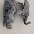 2x Beeld Olifant Sculpture Ornament Op Steen thumbnail 2