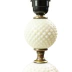 Vintage Tafellamp Frosted Melkglas Messing Hobnail 1970S thumbnail 15