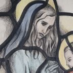 Prachtig Ontwerp Maria & Jezus (vidimus) Van Een Kerkraam, Jos Van Dormolen thumbnail 5