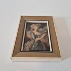 Vintage Zijde Lijstje Kitsch Mini Schilderijtje thumbnail 3