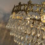 Vintage Kristallen Kroonluchter Hanglamp Brons Goud Frame thumbnail 8