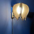 Vintage Hollywood Regency Gouden Bloem Wandlamp thumbnail 2