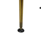 Fifties Rockabilly Salontafel Glas Conische Gouden Poten 90cm thumbnail 3