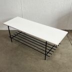 Vintage Salontafel, Wit Houten Blad Op Zwart Stalen Frame. 1970’s thumbnail 15
