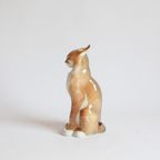 Porcelain Lynx Or Bobcat Sculpture By Lomonosov, Ussr thumbnail 5