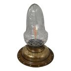 Art Deco/Early 30’S - Ceiling Mounted Lamp With Crystal Shade - Brass Base And Ceramic Socket thumbnail 7