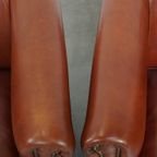 Set Van 2 Elegante En Stijlvolle Engelse Stijl Clubfauteuils Gemaakt Van Rundleer thumbnail 9