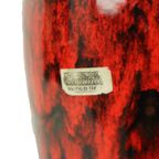 Vintage Rode Scheurich Vaas Fat Lava Glazuur 244-22 thumbnail 9