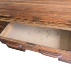 Vintage Houten Amerikaanse Bureau Met Rolluik Deur thumbnail 7