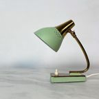 50S Lampje, Bedlampje. Groen Messing 1950 Vintage. thumbnail 3