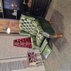 Chesterfield Lazychester Relaxfauteuil (m) - Antiek Limoen Groen Met Knopenzit thumbnail 4