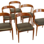 Set Van 6 Johannes Andersen Voor Uldum Stoelen Vintage Eetkamerstoelen thumbnail 5