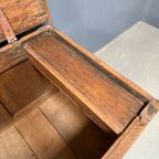 Antieke 18e Eeuwse Hollandse Eikenhouten Kist thumbnail 9
