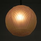 Art Deco Hanglamp Met Ronde Bol Met Geometrische Patronen, Jaren 30 thumbnail 14