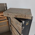 Antieke Belber Zwarte Leren Stoomkoffer Uit 1924 - Grote Reisgarderobe thumbnail 13