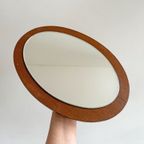 Vintage Teak Ovale Spiegel thumbnail 2