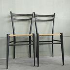 Set Vintage Keukenstoelen Lichtgewicht Gio Ponti Style Zwart thumbnail 2