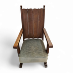 Oak High Back Arm Chair 1930s thumbnail 15