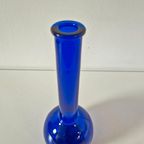 Vintage Fles Vaas Kobalt Blauwe Mid Century Vaas thumbnail 4