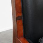 Schuitema Art Deco Design Fauteuil Uit De Decoforma Serie Met Zwart Leer En Hoge Rug thumbnail 5