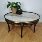 Vintage Neoklassieke Ronde Salontafel Empire Stijl Marmer thumbnail 2