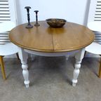 Prachtige Landelijke Ronde Eiken Tafel thumbnail 14