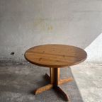 Vintage Round Pine Wood Table 70'S. thumbnail 7