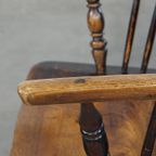 Prachtige, Elegante Antieke Houten Spijlen/ Stickback Windsor Stoel Met Een Mooie Kleurencombinat thumbnail 12