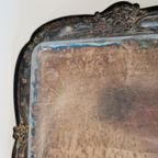 Antieke Serveerschaal Zilverkleurige Schaal Bord thumbnail 18