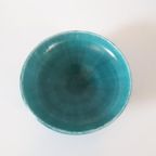 Vintage Schaal Blauw Groene Keramieke Schaal Gemerkt thumbnail 7