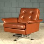 Vintage Lederen Draaifauteuil – Jaren 70 thumbnail 8