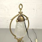 Bronzen Tafellamp Met Art Deco Persglas thumbnail 8